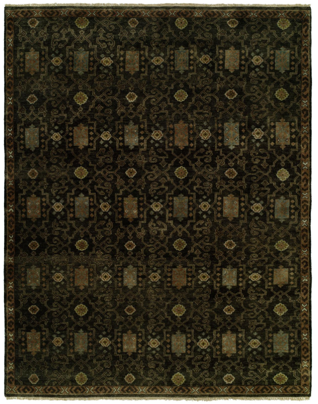 Guild 040 Smokey Black Handknotted Rug