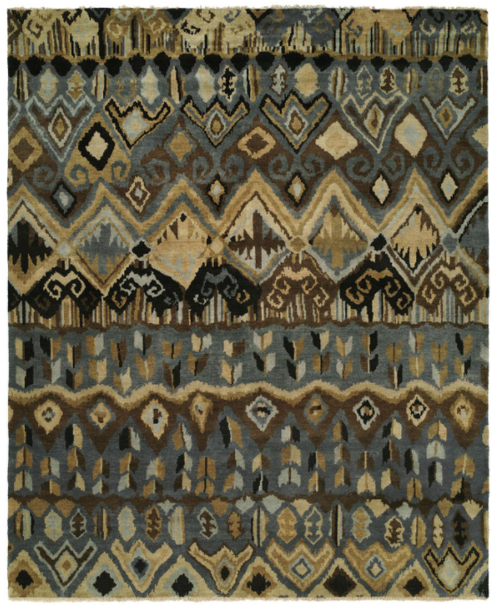 Guild 052 Granite Grey / Earth Tones Handknotted Rug