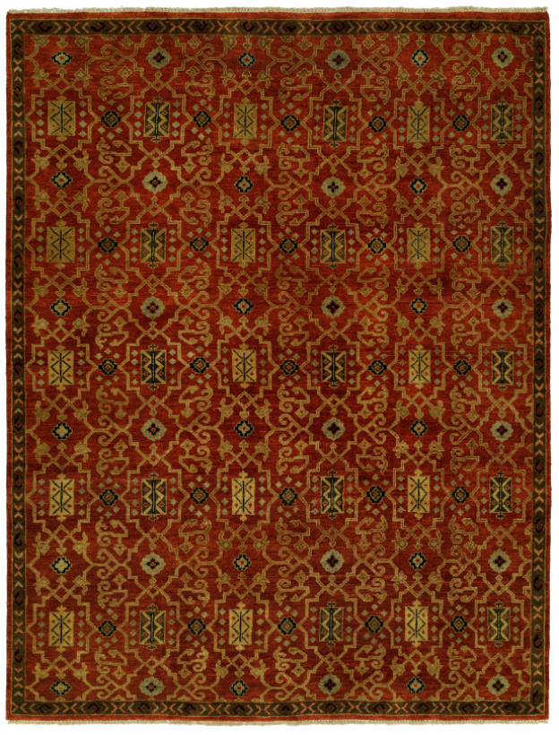 Guild 041 Cinnabar Red Handknotted Rug