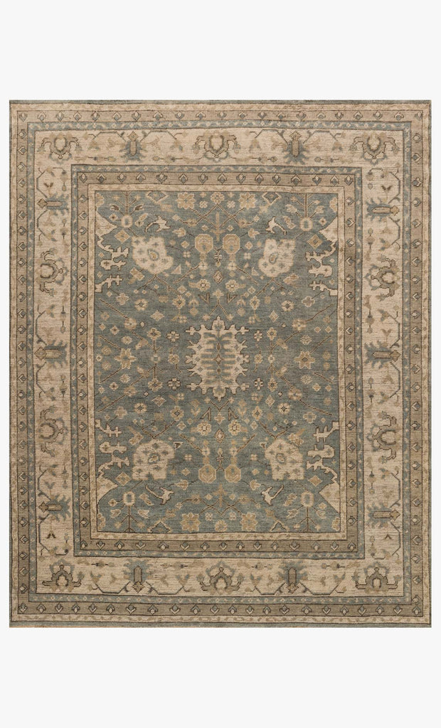 Heritage Aqua Stone Handknotted Rug (52HQ05)