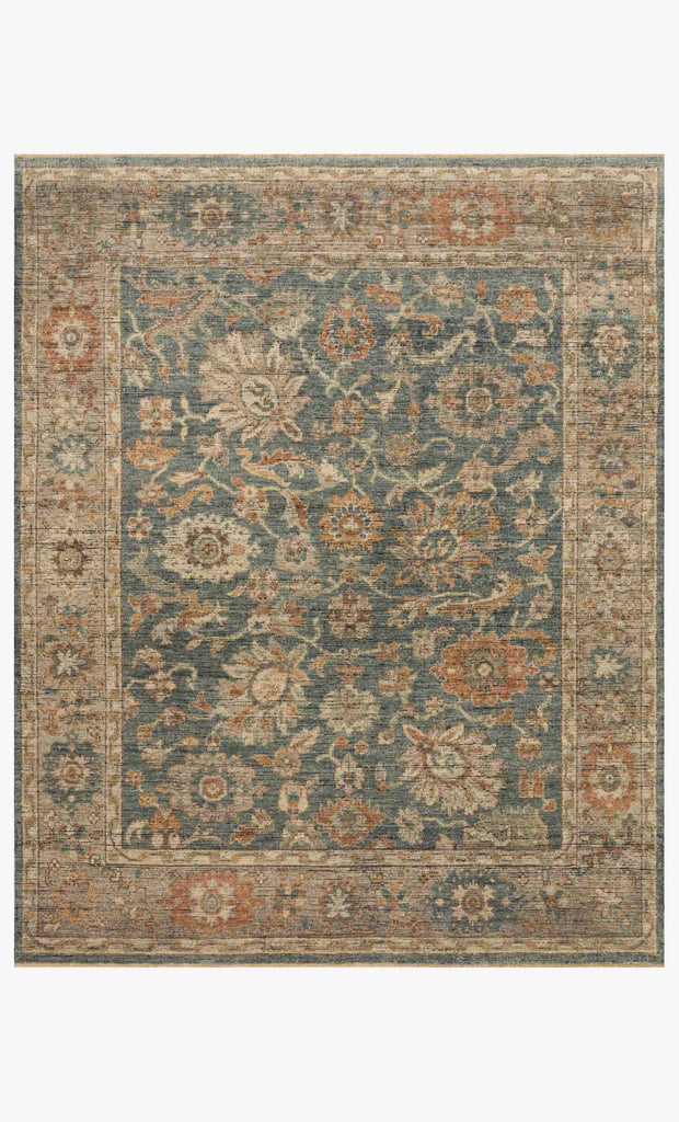 Heritage Blue Beige Handknotted Rug (52HQ07)