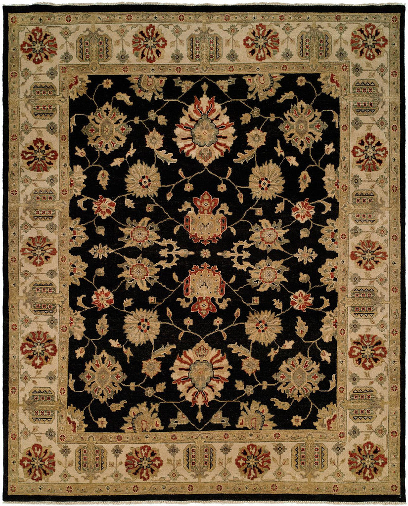 Ushak Black Handknotted Rug