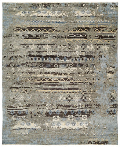 Handknotted Tribal Rug Grey Earth