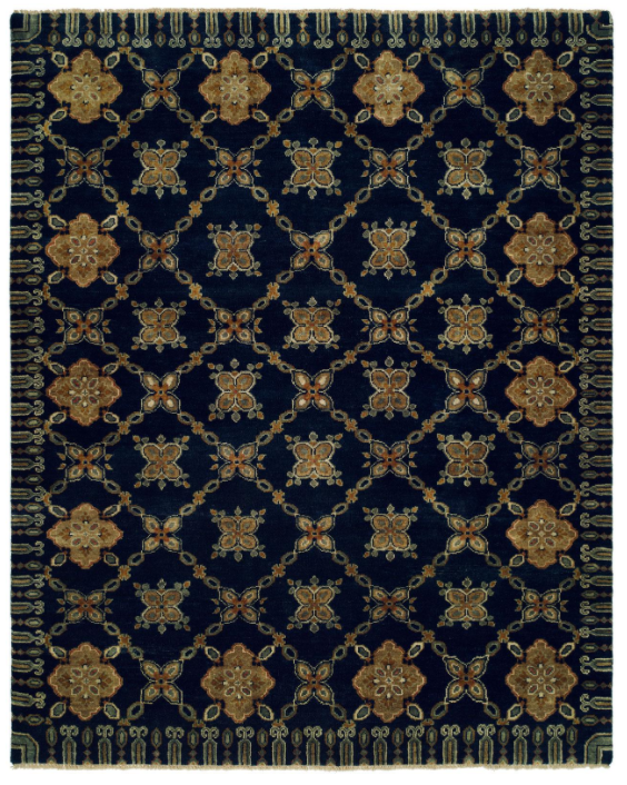 Guild 047 Midnight Blue Handknotted Rug