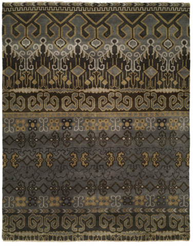 Guild 055 Slate Grey / Brown Handknotted Rug