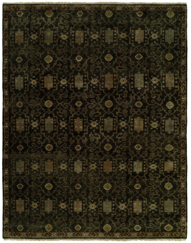 Guild 040 Smokey Black Handknotted Rug