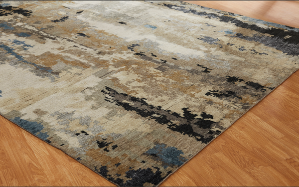 Marlowe 950 Tans/Blues Handknotted Rug
