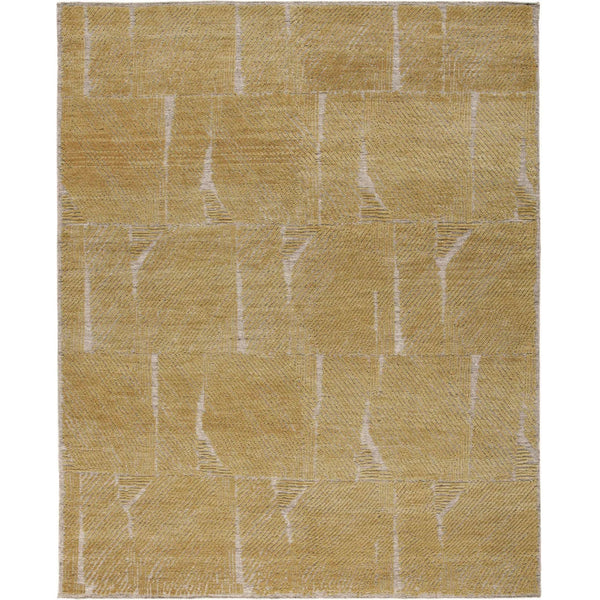 High Low Textured Handknotted Rug Grey / Gold