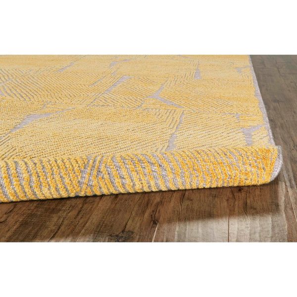 High Low Textured Handknotted Rug Grey / Gold