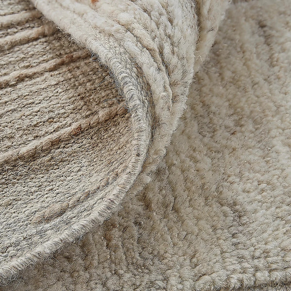 High Low Textured Handknotted Rug Natural Undyed Wool