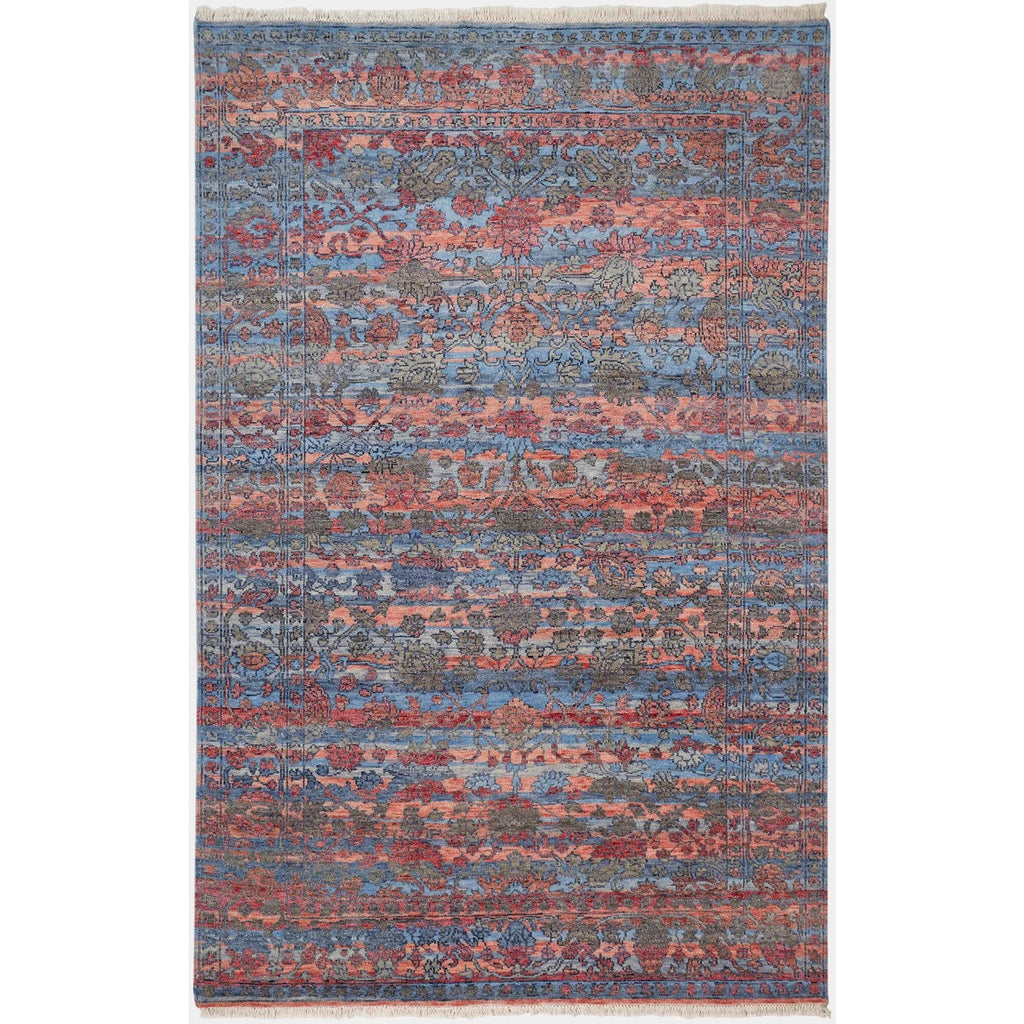 Mason Blue / Pink Handknotted Rug