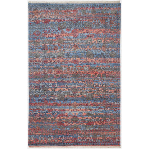 Mason Blue / Pink Handknotted Rug