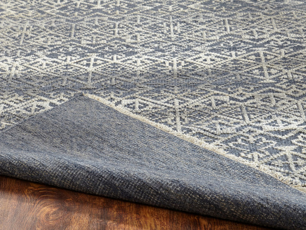 Wool Tone on Tone Rug Denim