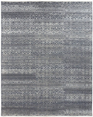 Wool Tone on Tone Rug Denim