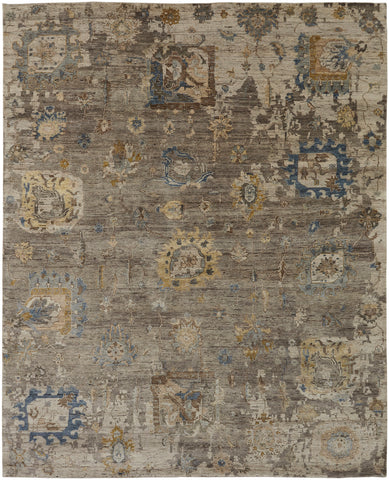 Terra 089 Heather Brown Handknotted Rug