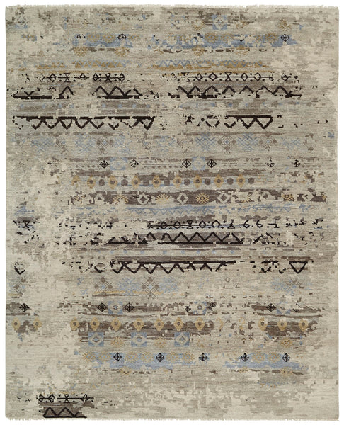 Handknotted Tribal Rug Taupe