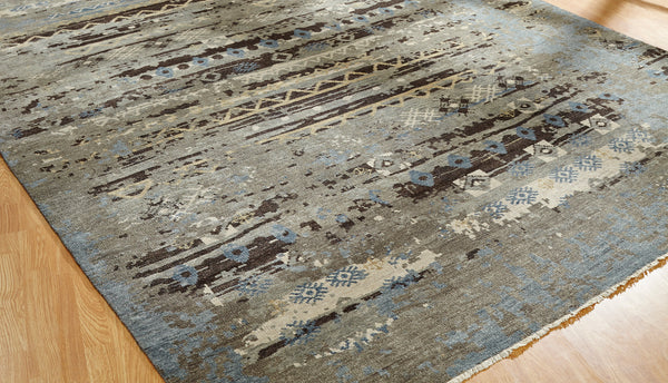 Handknotted Tribal Rug Grey Earth